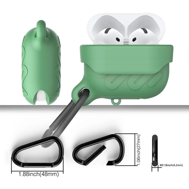 Alt view image 6 of 7 - Waterproof Case for AirPods 5 / AirPods 4 (Green) 2026 AirPods 5 waterproof case