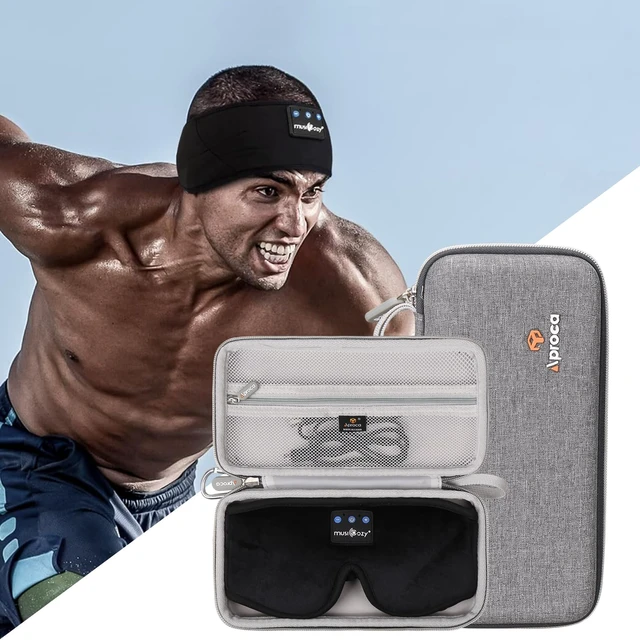 Alt view image 4 of 7 - Case Compatible with MUSICOZY/Mixiba/Perytong Sleep Headphones Bluetooth Headband Sleep Eye Mask, Portable Storage Protective Bag for Accessories (Case Only)