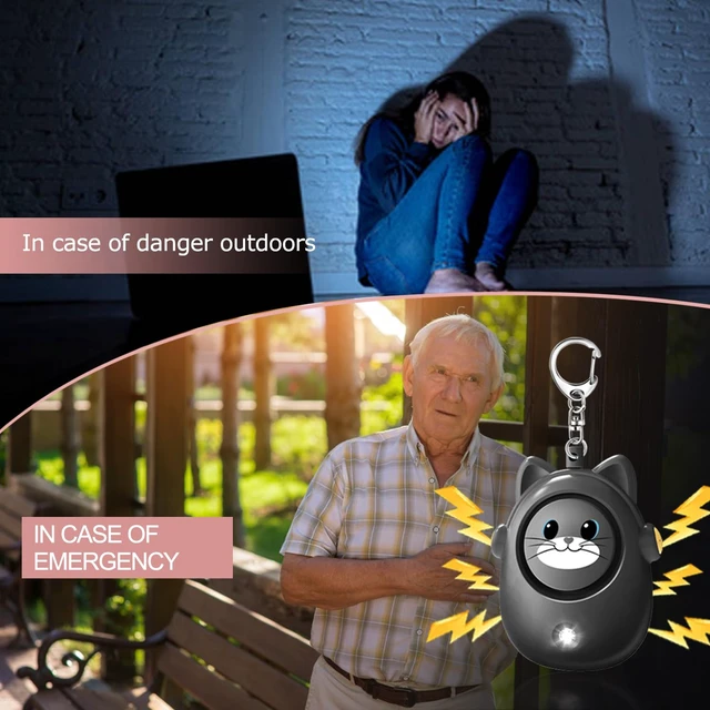 Alt view image 6 of 7 - Personal Safety Alarm for Women by WomenLoud Siren, 130dB Loud Siren Keychain in a Variety of Colors, Cute Cat Design Security Device for Children, Elderly