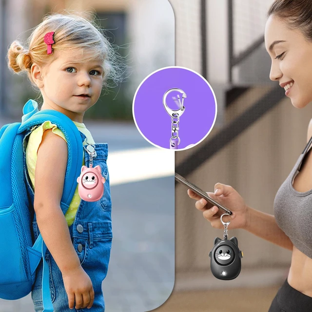 Alt view image 4 of 7 - Personal Safety Alarm for Women by WomenLoud Siren, 130dB Loud Siren Keychain in a Variety of Colors, Cute Cat Design Security Device for Children, Elderly
