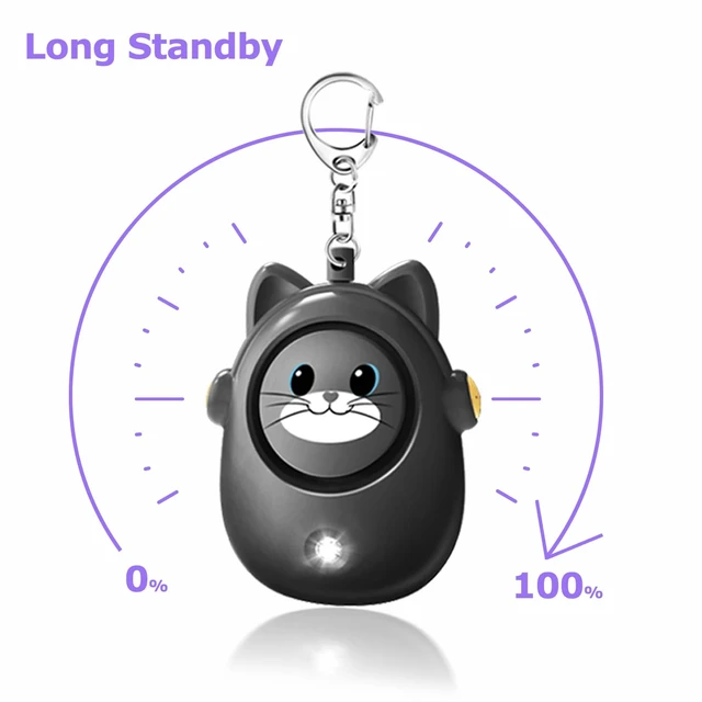 Alt view image 7 of 7 - Personal Safety Alarm for Women by WomenLoud Siren, 130dB Loud Siren Keychain in a Variety of Colors, Cute Cat Design Security Device for Children, Elderly