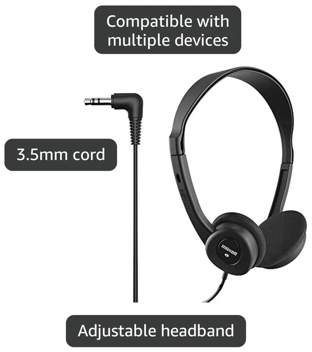 Alt view image 3 of 4 - 190338 Lightweight & Small Volume Protection 30mm Driver Comfortable Kids Safe Children Headphones with Interchangeable Colors Black