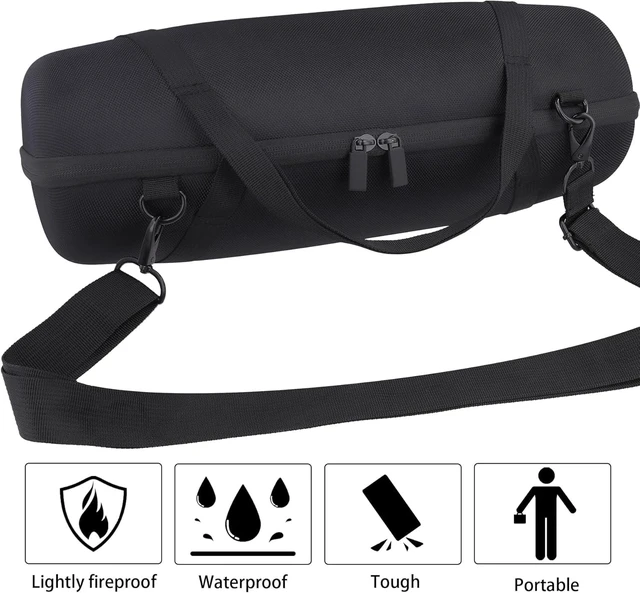Alt view image 6 of 7 - Hard Travel Case for Xtreme 4 Portable Bluetooth Speaker, Black Portable Storage, Space For Speaker Accessories, Organized Interior, Protective Zippered Shell, Carry Handle, Shoulder Strap