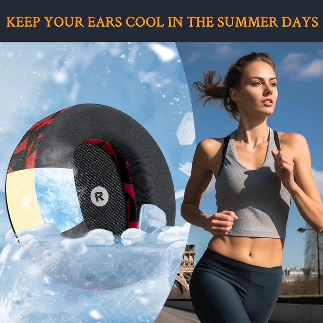 Alt view image 6 of 7 - Cooling Gel Replacement Earpads for Audeze Maxwell (Do Not Fit Audeze Maxwell 2) Headphone, Ear Pads Cushions with Breathable Ice Silk Fabric, High-Density Noise Cancelling Foam - Red Storm
