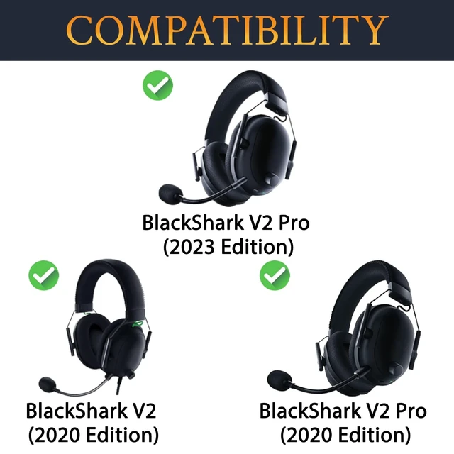 Alt view image 2 of 7 - Cooling Earpads for Razer BlackShark V2/V2 Pro - Black Gold Do not fit BlackShark V2 X/V2 HyperSpeed