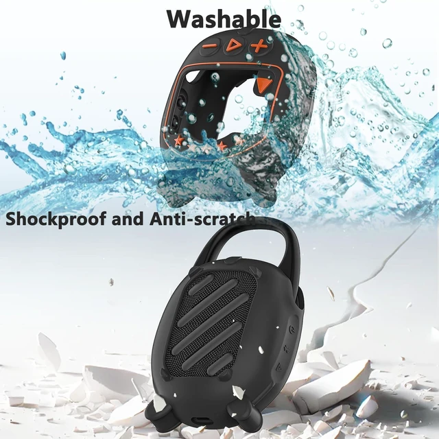 Alt view image 5 of 7 - Silicone Cover Case for JBL Clip 5 Portable Bluetooth Speaker Protective Soft Silicone Cover for JBL Clip 5 Speaker Accessories, Stand Up Case, Shockproof Cover (Black)