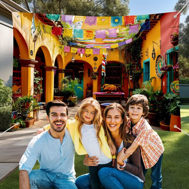 Alt view image 3 of 6 - Mexican Fiesta Backdrop Banner - Cinco de Mayo Party Decor, Outdoor Photography Background for Festival, Studio Shoots & Event Decoration 72x43 Inch