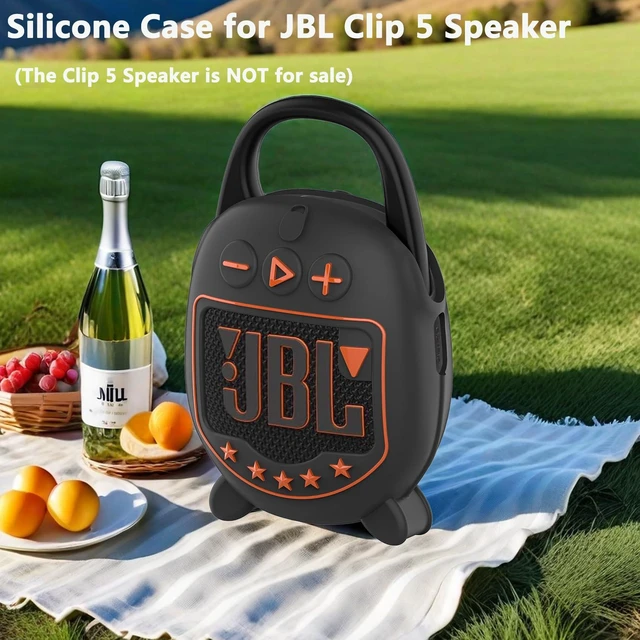 Alt view image 7 of 7 - Silicone Cover Case for JBL Clip 5 Portable Bluetooth Speaker Protective Soft Silicone Cover for JBL Clip 5 Speaker Accessories, Stand Up Case, Shockproof Cover (Black)