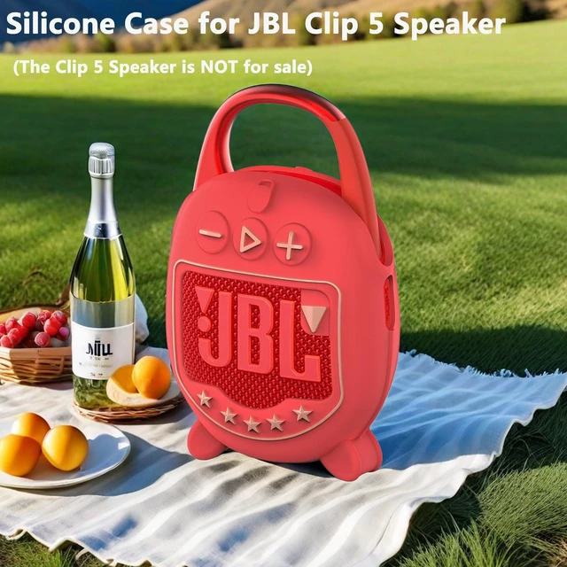 Alt view image 7 of 7 - Silicone Cover Case for JBL Clip 5 Portable Bluetooth Speaker Protective Soft Silicone Cover for JBL Clip 5 Speaker Accessories, Stand Up Case, Shockproof Cover (Red)