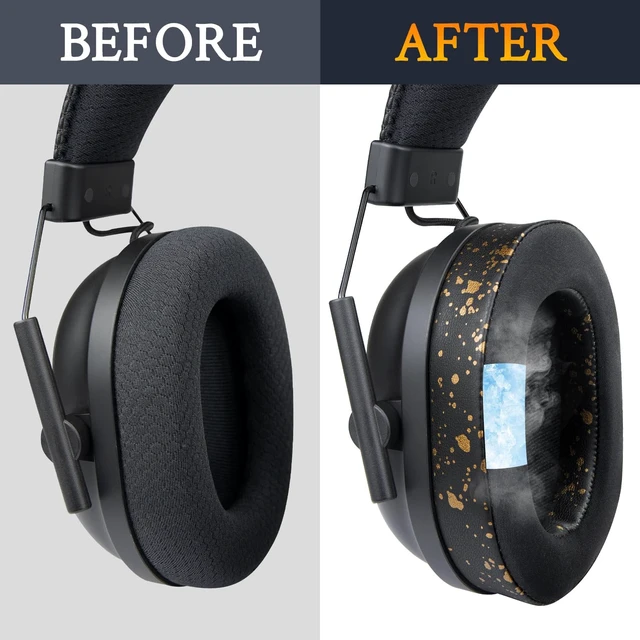 Alt view image 6 of 7 - Cooling Earpads for Razer BlackShark V2/V2 Pro - Black Gold Do not fit BlackShark V2 X/V2 HyperSpeed