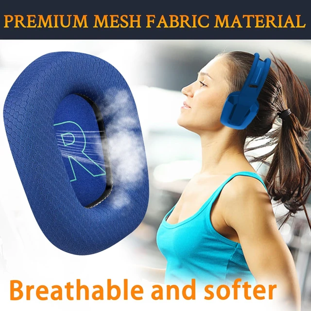 Alt view image 4 of 4 - Mesh Fabric Professional Earpads Replacement for Logitech G733 G535 G335 Lightspeed Wireless Gaming Headset, Ear Pads Cushions with Comfort Noise Isolation Foam - Blue