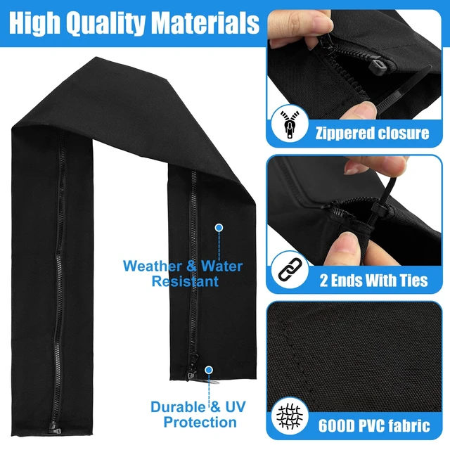 Alt view image 2 of 7 - 48 Inch Trolling Motor Cable Sleeve Outboard Rigging Sleeve Zipper Cable Sleeve Boat Wire Cover Marine Cable Boot Waterproof Cord Cover Cable Ties Organization Dirt Protection Black 2PCS