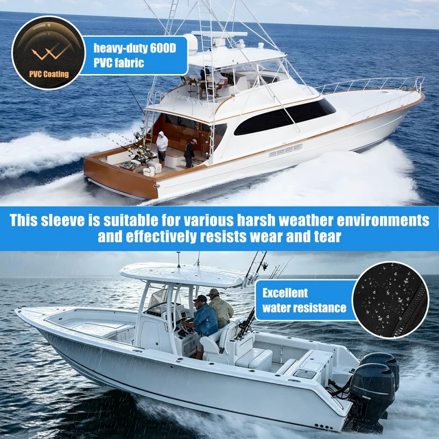 Alt view image 5 of 7 - 48 Inch Trolling Motor Cable Sleeve Outboard Rigging Sleeve Zipper Cable Sleeve Boat Wire Cover Marine Cable Boot Waterproof Cord Cover Cable Ties Organization Dirt Protection Black 2PCS