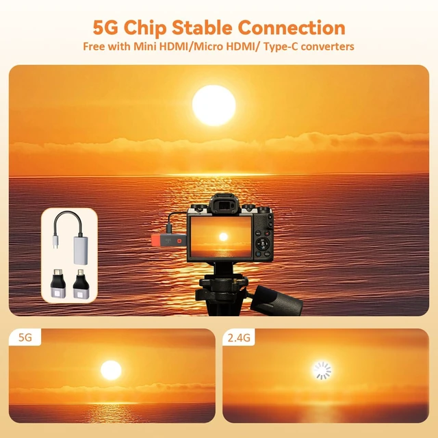 Alt view image 6 of 7 - Wireless HDMI Transmitter and Receiver, Non-Delayed Streaming. 165FT/50M, 4K decoding to 1080P Output, Plug and Play Dual-Band 2.4G+5.8G Wireless HDMI, Suitable for PC/Camera/Projector/STB/Monitor