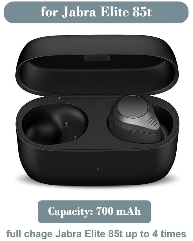 Alt view image 2 of 7 - Charging Case for Jabra Elite 85t, Replacement Charger Case 700mAh Battery for Jabra Elite 85t (Black)