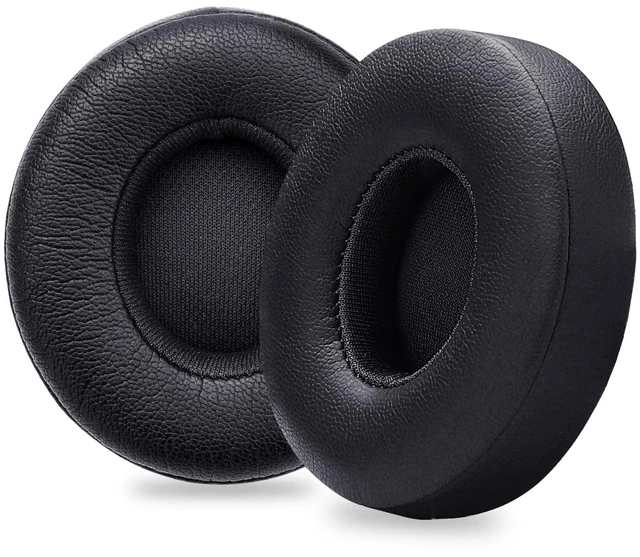 Main image of Replacement Ear Pads for Beats Solo 2 & Solo 3 Headphones, Black Solo2 & Solo3 Earpads Cushions with Noise Isolation Memory Foam and Softer Protein Leather