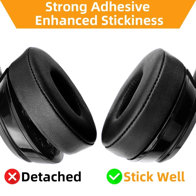 Alt view image 5 of 7 - Replacement Ear Pads for Beats Solo 2 & Solo 3 Headphones, Black Solo2 & Solo3 Earpads Cushions with Noise Isolation Memory Foam and Softer Protein Leather