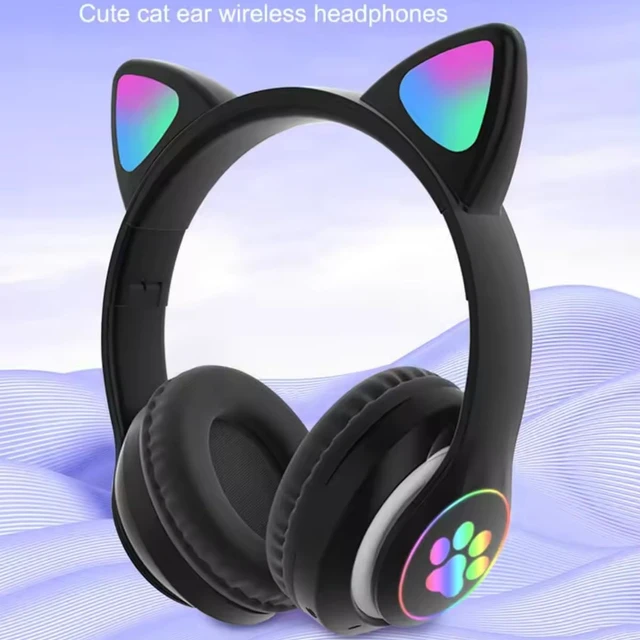 Alt view image 2 of 7 - Kids Bluetooth Headphones, Foldable Wireless Headset for Kids, Bluetooth 5.3 Over-Ear Headphones with Mic, LED Lights Up,85dB Volume Limited,Girls Boys Wireless Headphones for Travel iPad Tablet