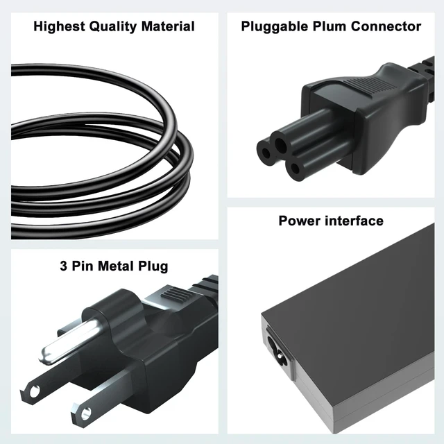 Alt view image 2 of 7 - 120W 19.5V 6.15A Power Supply 710415-001 L41856-001 Fit for HP USB-C Dock G5 5TW10UT 5TW10AA 5TW10AA#ABB 5TW10UT#ABA Universal Dock G2 5TW13AA HP Docking Station L41856-001 Power Cord