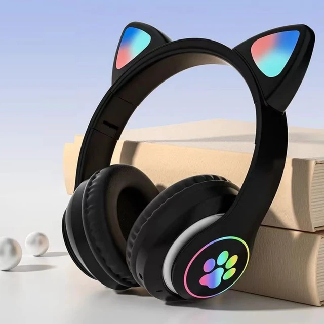 Alt view image 6 of 7 - Kids Bluetooth Headphones, Foldable Wireless Headset for Kids, Bluetooth 5.3 Over-Ear Headphones with Mic, LED Lights Up,85dB Volume Limited,Girls Boys Wireless Headphones for Travel iPad Tablet
