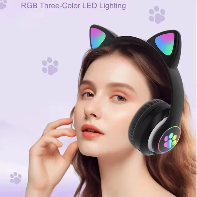 Alt view image 7 of 7 - Kids Bluetooth Headphones, Foldable Wireless Headset for Kids, Bluetooth 5.3 Over-Ear Headphones with Mic, LED Lights Up,85dB Volume Limited,Girls Boys Wireless Headphones for Travel iPad Tablet