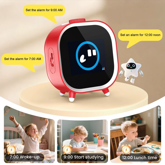 Alt view image 7 of 7 - AI Companion Alarm Clock for Kids,White Elephant Gift &Top Teen Stocking Stuffer for Ages 3-18,Builds Daily Routines,Fights Procrastination with Visual Pomodoro Timer,Stocking Stuffers for Teen