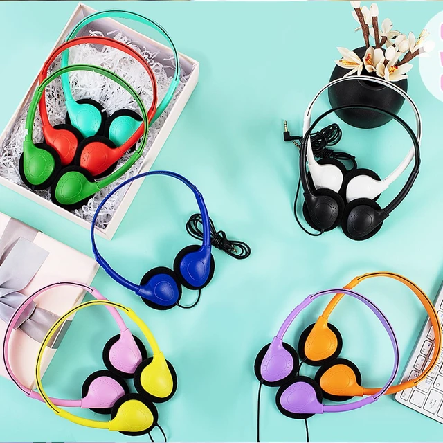 Alt view image 7 of 7 - 5 Pack Classroom Bulk Headphones for School Kids, Wholesale Class Set Wired Earphones for Students Children Toddler Teens Boys Girls and Adult (LS04, 5 Mixed)