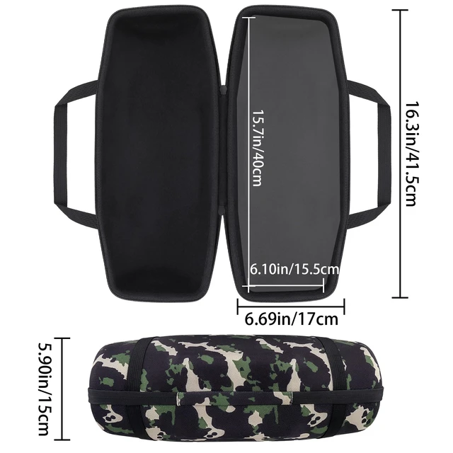Alt view image 5 of 7 - Hard Travel Case for Xtreme 4 Portable Bluetooth Speaker, Camo Portable Storage, Space For Speaker Accessories, Organized Interior, Protective Zippered Shell, Carry Handle, Shoulder Strap