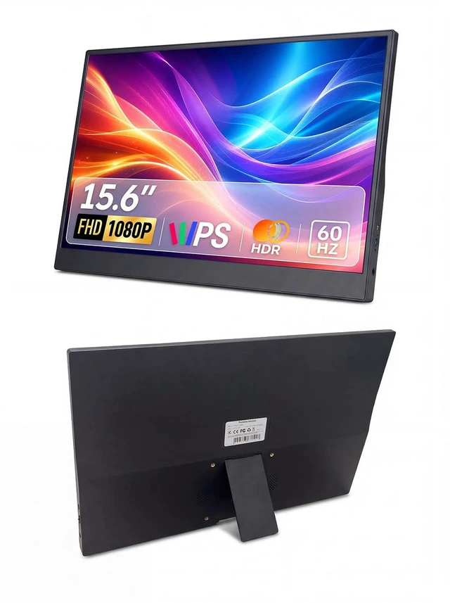 Main image of Portable Monitor, 15.6'' 1080P USB C HDMI Portable Second External Monitor 60Hz IPS HDR Ultra-Thin Dual USB-C HDMI Portable External Screen for Laptop