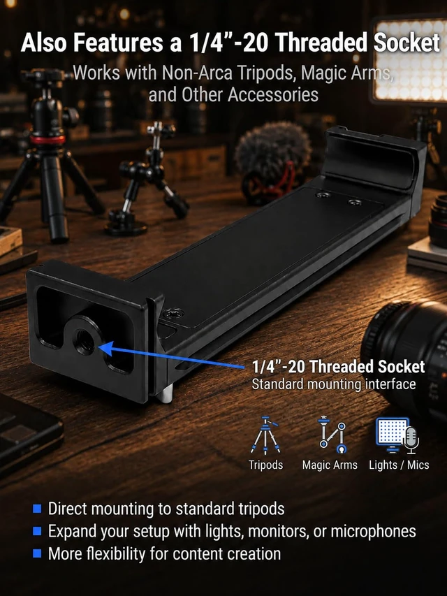 Alt view image 5 of 7 - LM-01 Arca Swiss Laptop Tripod Mount Foldable Aluminum, For MacBook Pro & iPad, Portable Clamp, 1/4" Screw Mount, For Photography, Video & Tethering