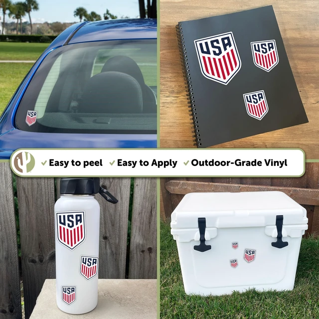 Alt view image 5 of 7 - US Soccer USMNT Sticker Decal (T3-1) Officially Licensed USSF USA Vinyl Laptop, Bottle, Cars and Scrapbook, Merch