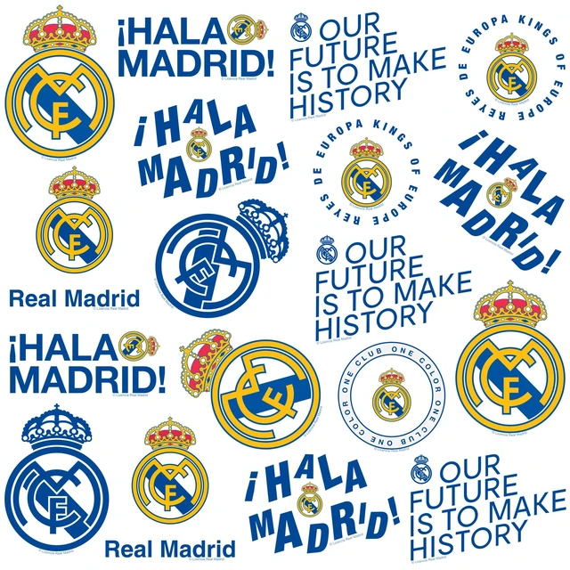 Alt view image 4 of 6 - Real Madrid Vinyl Sticker Pack 50, Car Accessories, Skateboard & More Officially Licensed Real Madrid Stickers Great for Water Bottles, Skateboards, Luggage, Laptops, Bumpers & Cars
