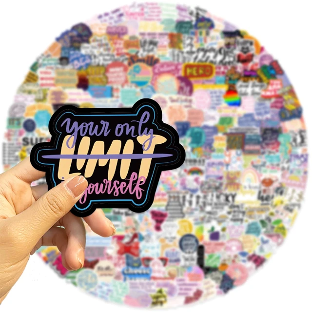 Alt view image 3 of 7 - 312 Unique Inspirational Quote Stickers, Positive Affirmation Vinyl Decals for Laptop Water Bottle Journal Phone Case Scrapbook DIY