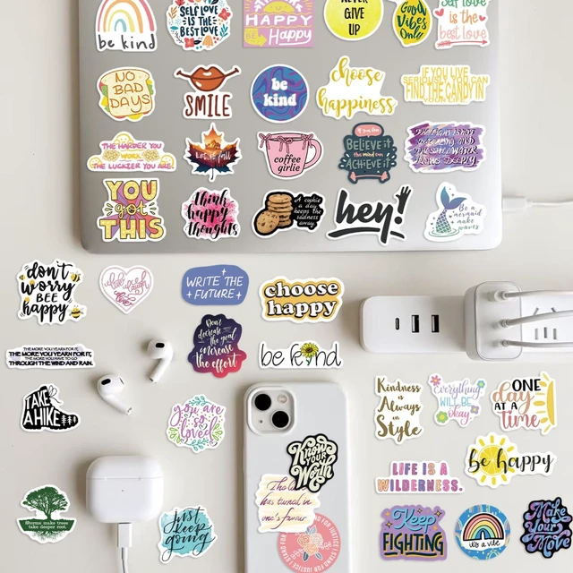 Alt view image 7 of 7 - 312 Unique Inspirational Quote Stickers, Positive Affirmation Vinyl Decals for Laptop Water Bottle Journal Phone Case Scrapbook DIY