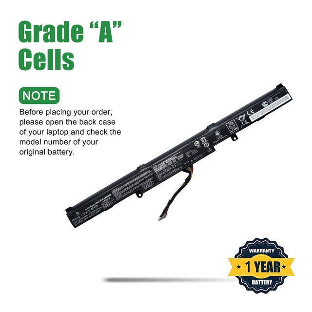 Alt view image 4 of 6 - A41N1501 Laptop Battery Replacement for Asus Rog G752VW GL752 GL752JW GL752V GL752VLM GL752VW GL752VW-DH74 GL752VWM N552 N552V N552VW N552VX N752 N752V Series A41LK9H L41LK2H 15V 48Wh 3100mAh