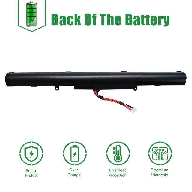 Alt view image 6 of 6 - A41N1501 Laptop Battery Replacement for Asus Rog G752VW GL752 GL752JW GL752V GL752VLM GL752VW GL752VW-DH74 GL752VWM N552 N552V N552VW N552VX N752 N752V Series A41LK9H L41LK2H 15V 48Wh 3100mAh