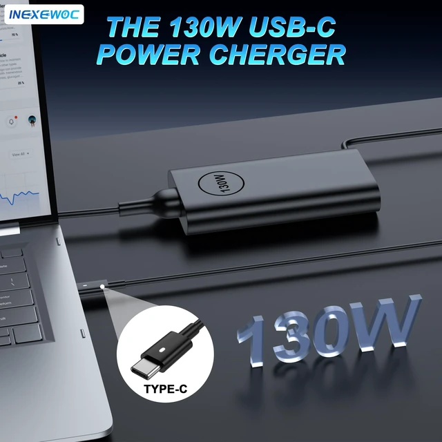 Alt view image 7 of 7 - 130W USB C Laptop Charger Compatible with Dell XPS 15 17 2in1 9575 9500 9520 9700 Precision 3560 5550 5530 5750 5560 5570 Latitude 9510 9410 7210 7310 7410 5510Type C AC Adapter Power Cord