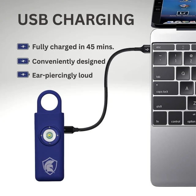 Alt view image 4 of 4 - Personal Safety Alarm Rechargeable (Indigo)