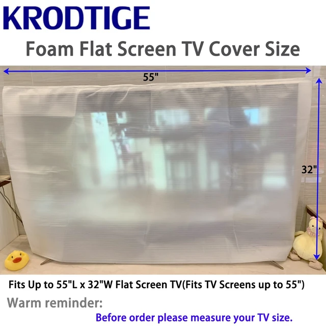 Alt view image 2 of 7 - 2 Pack Foam Flat Screen TV Cover(Fits TV Screens up to 50"-55") 55" L x 32" W Flat Screen TV Protection During House Moving, Storing, or Home Renovation