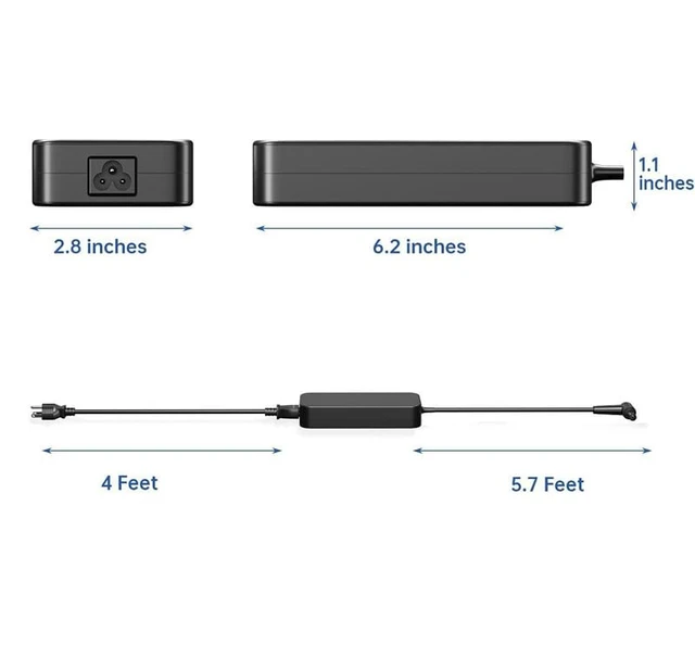 Alt view image 4 of 5 - 120W AC Charger 5.5x2.5mm Fit for ASUS 19V 6.32A AC Adapter Compatible with ASUS GL551 GL551J GL552 GL552V GL752 G550JK,G53JW FX504 Laptop