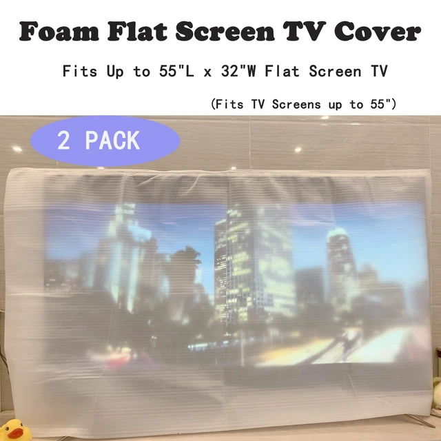 Alt view image 7 of 7 - 2 Pack Foam Flat Screen TV Cover(Fits TV Screens up to 50"-55") 55" L x 32" W Flat Screen TV Protection During House Moving, Storing, or Home Renovation