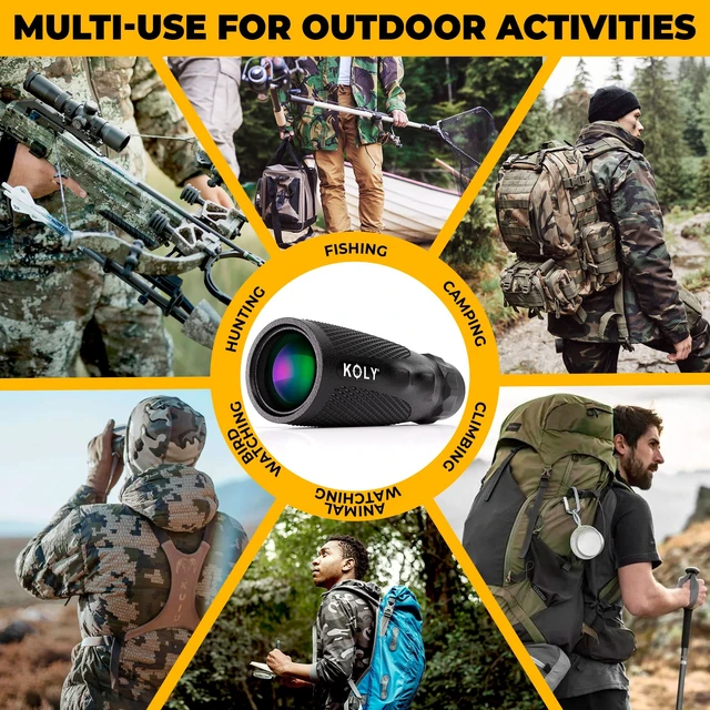 Alt view image 5 of 5 - BAK-4 Prism 10X25 Monocular Telescope, Compact Weather Resistant Scope with Snake Skin Grip, Designed for Bird Watching, Hiking, Hunting, Archery, and More, 10X Magnification, Black