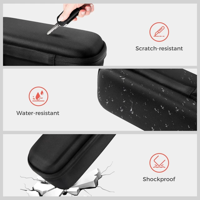 Alt view image 4 of 7 - Hard Travel Carrying Case for JBL Flip 7/6/5/4 and JBL Grip -Black Portable Water-resistant Speaker Storage Bag with Shoulder Strap, Protective Holder Cover for Charging Cable Accessories