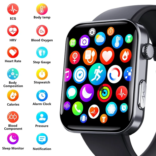 Alt view image 6 of 7 - Gen F300 Smart Health Fitness Watch Body Composition Estimation (Black) IP68 Waterproof for running swimming 130 Plus Sport Modes Sleep Tracker Heart Rate Blood Oxygen Monitor For Android iOS