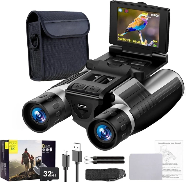 Main image of Digital Binoculars with Camera 2.4" LCD 12x32, 48MP 2.5K Video Recorder Supports Photo & Video Recording, Perfect for Outdoor Birding, Hunting, Sports, Includes 32GB Card