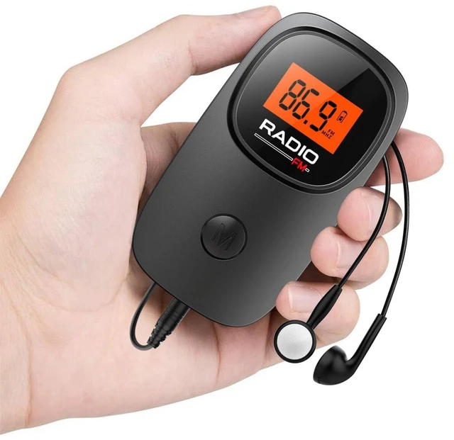 Main image of MI06 Portable Pocket Mini FM Radio with Clip, 2*AAA Batteries Operated Excellent Reception, Clear LCD Display, Station Preset, Memory Favorite, Stereo Earphone for Walking Jogging Meeting