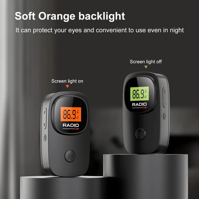 Alt view image 6 of 7 - MI06 Portable Pocket Mini FM Radio with Clip, 2*AAA Batteries Operated Excellent Reception, Clear LCD Display, Station Preset, Memory Favorite, Stereo Earphone for Walking Jogging Meeting
