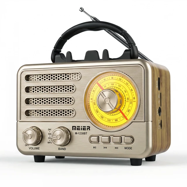 Main image of Radio Portable AM FM SW Bluetooth Speaker Vintage Radios with Phone Stand Small Retro Radio Battery Powered for Vintage Decor Birthday Gifts for Women,Men,DadGold
