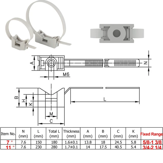 Alt view image 7 of 7 - 7" Saddle Mounting Zip Tie,Pipe Bracket Clamps,Pipe hanger,for Rigid Insulating Tubes(pack of 50 Pcs)