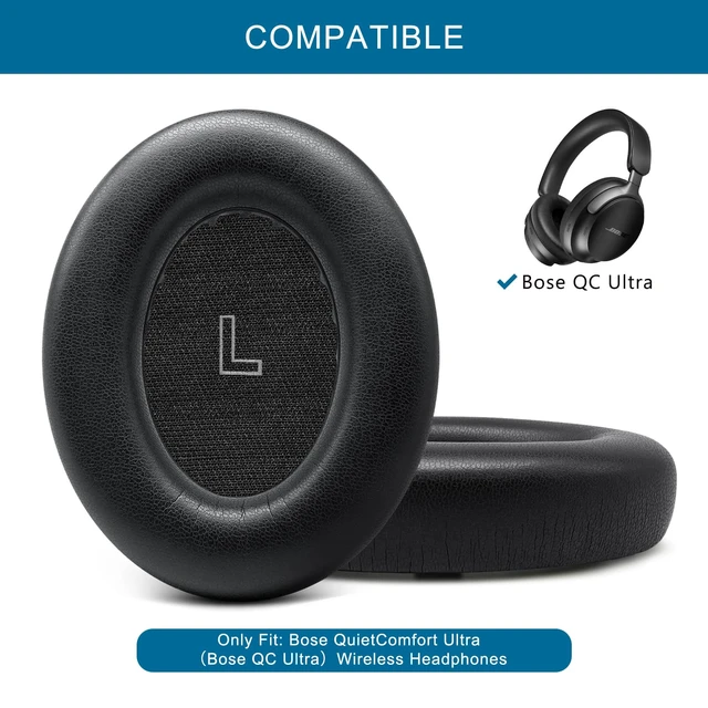 Alt view image 2 of 7 - Replacement Earpads for Bose QC Ultra Gen 1 & Gen 2, Black Ear Pads for Bose QuietComfort Ultra Gen 1 & Gen 2, Soft Protein Leather, High-density Memory Foam